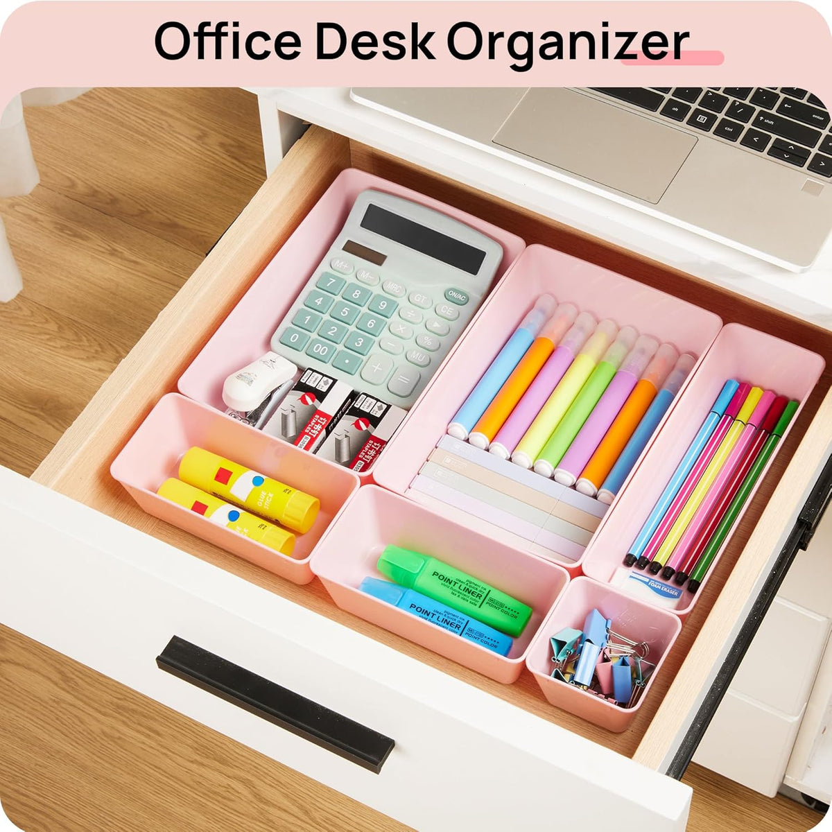 Vtopmart 25 PCS Plastic Drawer Organizers Set, 4-Size Versatile Bathroom and Vanity Drawer