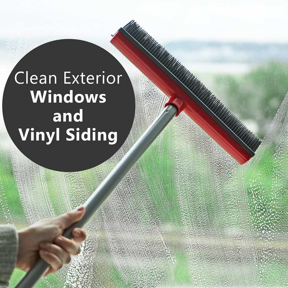 Stanley Home Products Rubber Broom with Adjustable Handle – for Carpets Floors Stairs Upholstery