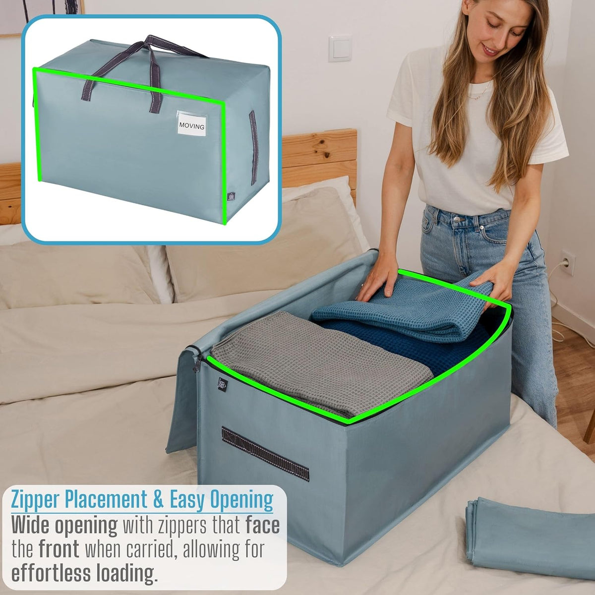 VENO 8 Pack Moving and Storage Bags, Heavy Duty, Alternative to Moving Boxes, Large Packing Totes