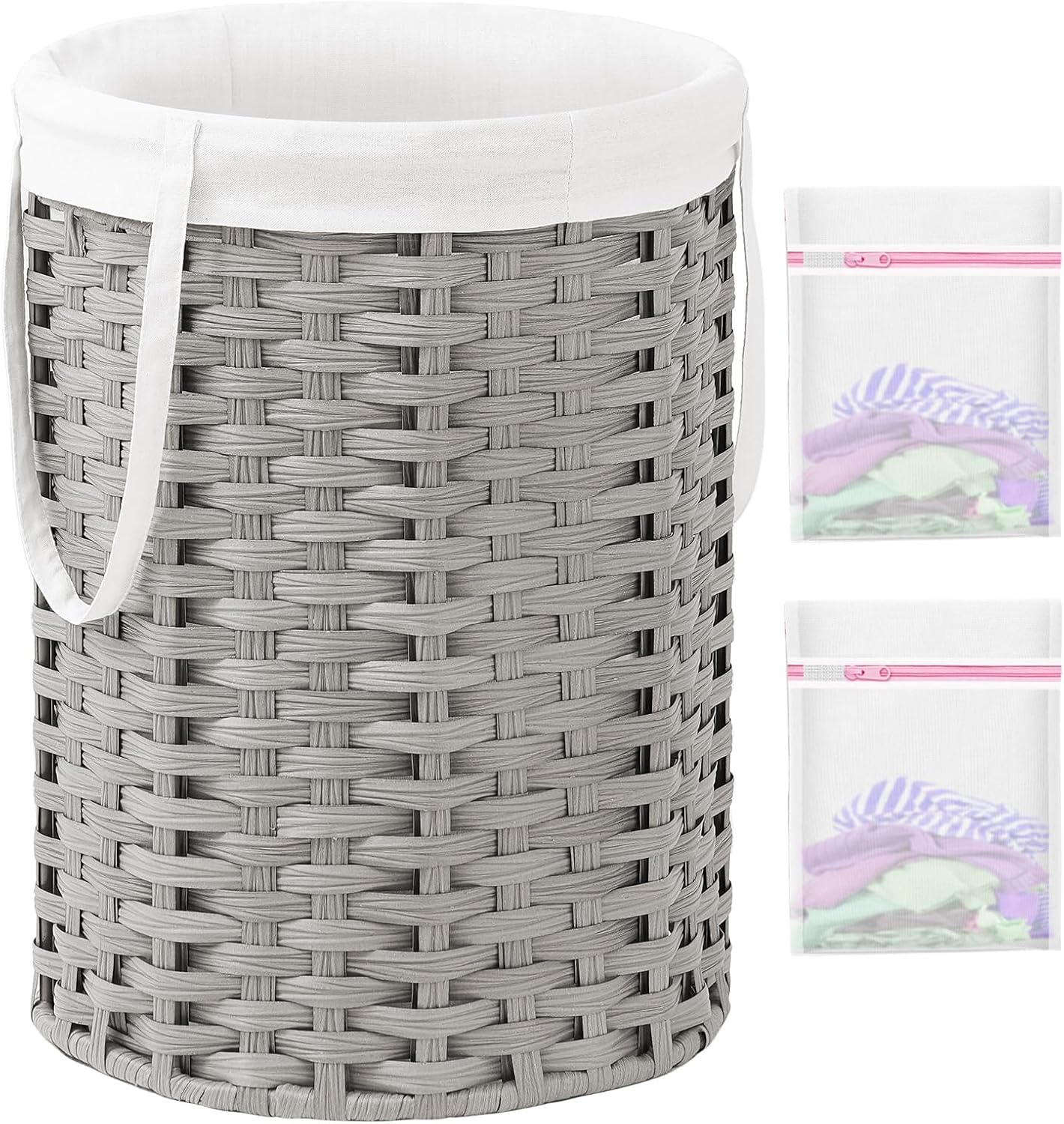 Laundry Hamper Laundry Basket Round 19.0 Gal (72 L) Handwoven Rattan Laundry Basket, Large Wicker