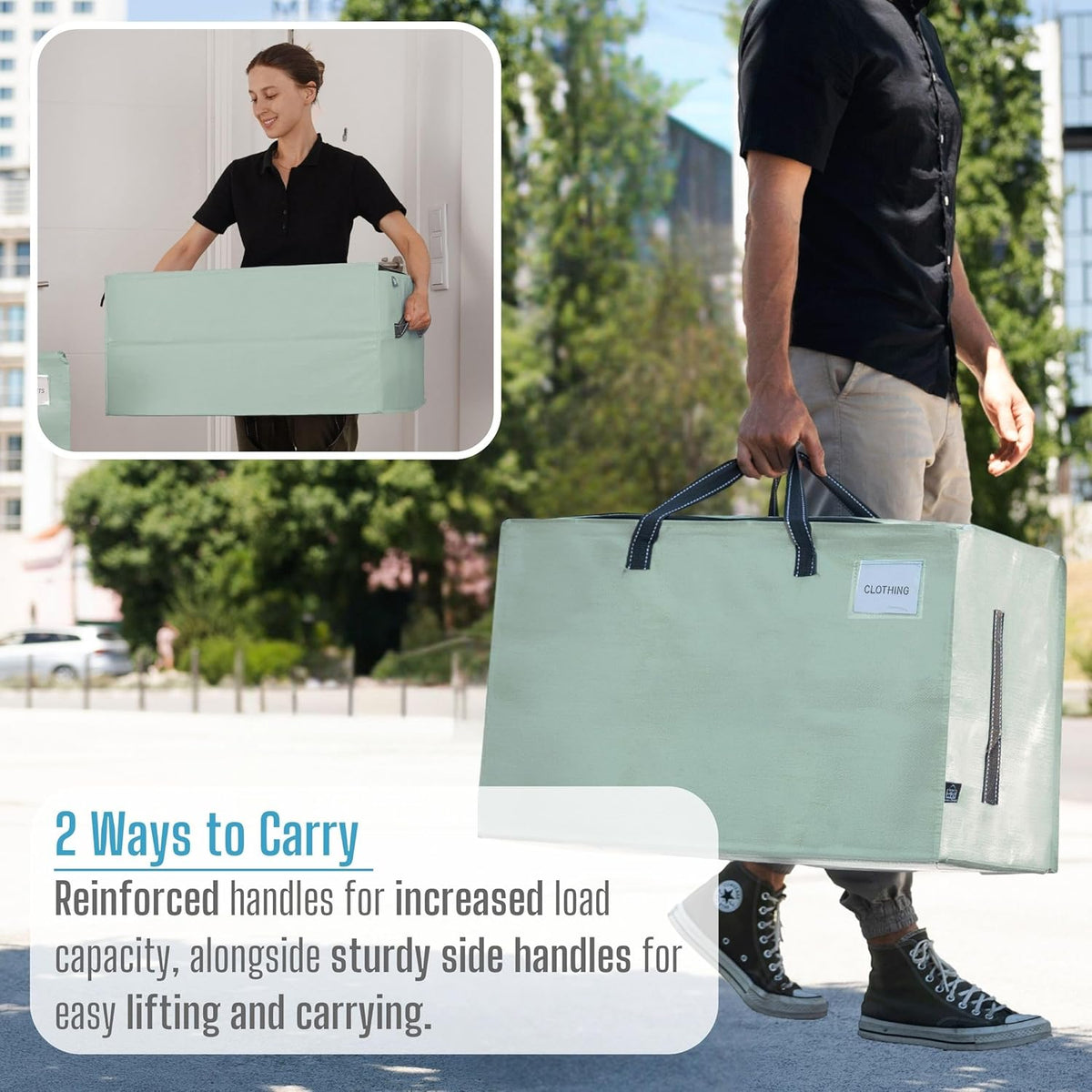 VENO 8 Pack Moving and Storage Bags, Heavy Duty, Alternative to Moving Boxes, Large Packing Totes