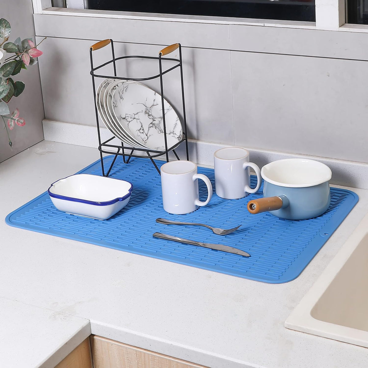 Silicone Dish Drying Mat for Multiple Usage,Easy clean,Eco-friendly,Heat-resistant Silicone Mat for