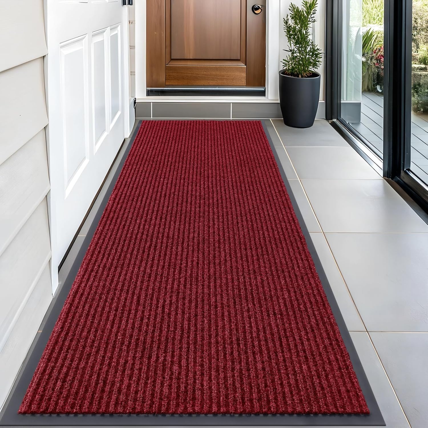 OLANLY Front Door Mat Indoor Outdoor Entrance, Waterproof Heavy Duty Doormat, Fade Resistant, Low