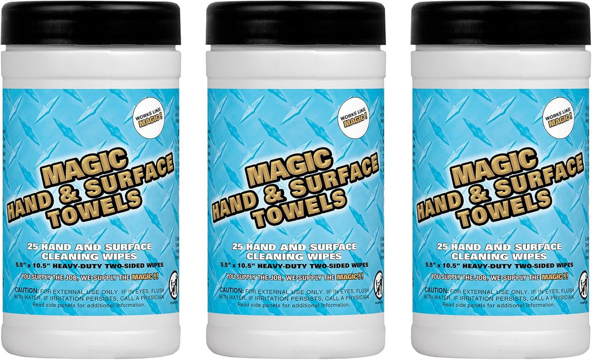 Magic Heavy Duty Cleaning Wipes - Dual Sided Hand & Surface Shop Towels | Professional-grade