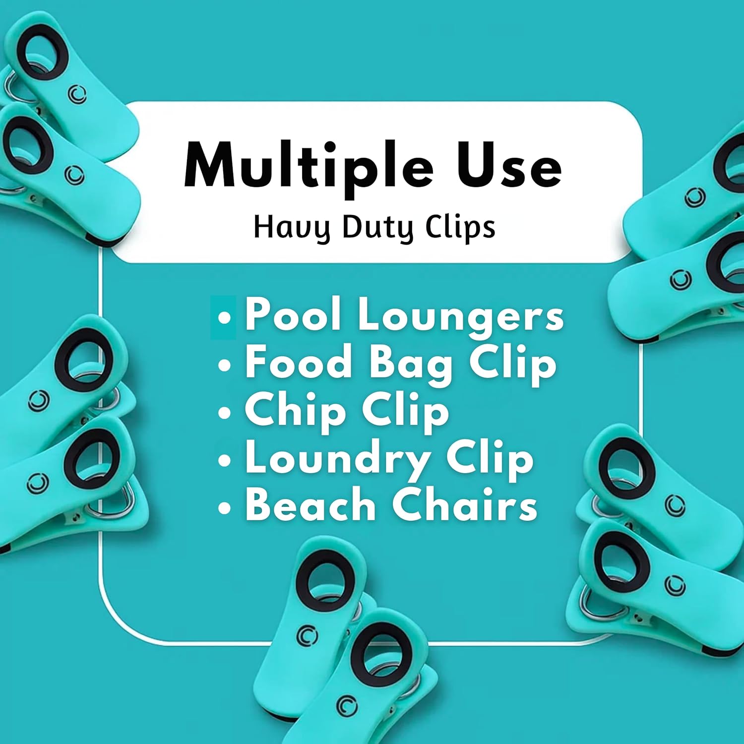 CoreClips Towel Clips for Beach Chairs - Set of 4 Pool Towel Holder Clips for Lounge Chairs on