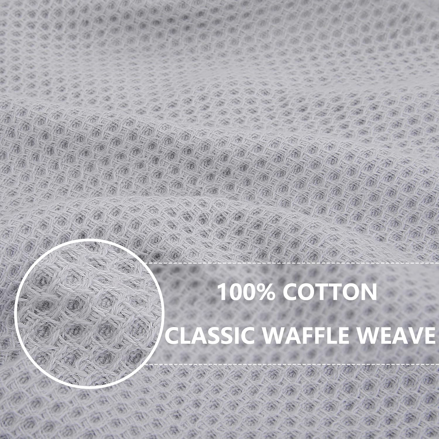 Homaxy 100% Cotton Waffle Weave Kitchen Dish Cloths, Ultra Soft Absorbent Quick Drying Dish Towels