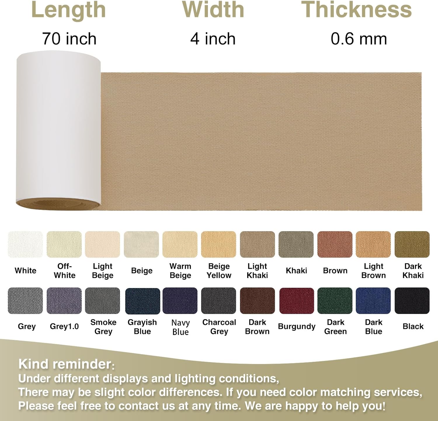 Canvas Repair Tape 4×70 Inch Waterproof Self-Adhesive Fabric Repair Patch for Repairing Boat