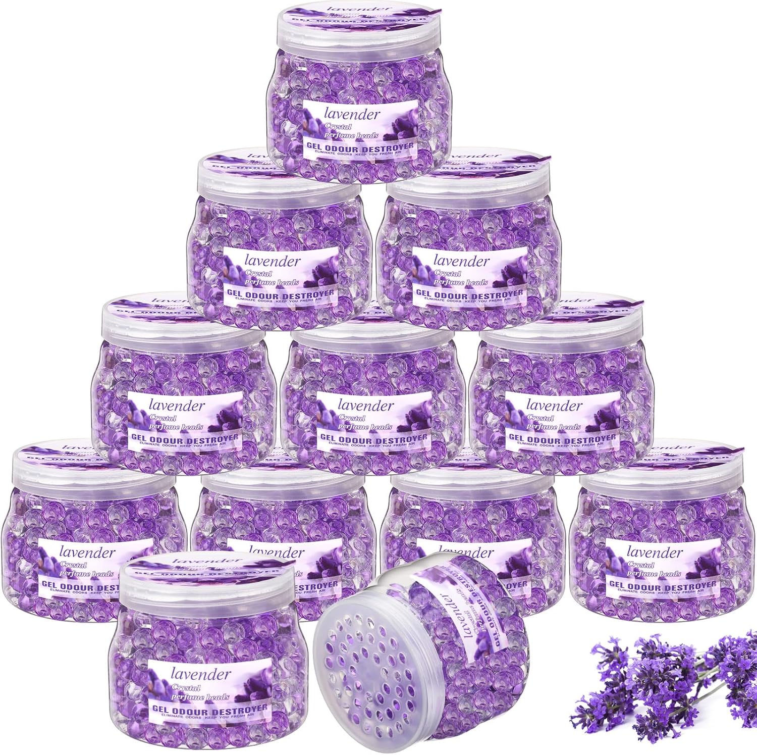 Timgle 12 Pack Odor Eliminator Gel Beads Bulk 10 Ounces Air Freshener Gel Beads Odor Eliminator for
