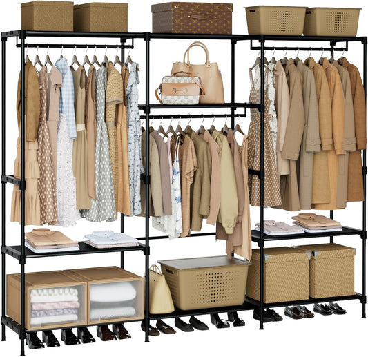 Clothes Rack, Portable Closet, 81.1 Inch Large Capacity Wardrobe Closet, Clothes Storage Organizer