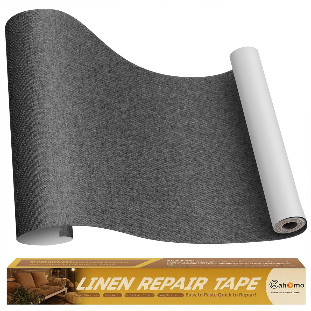 Linen Repair Tape 16x90 inch, Self Adhesive Fabric Patches, Linen Patch Tape Kit, Fabric Repair