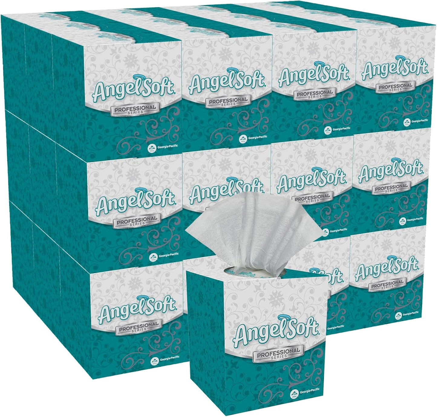 Angel Soft Professional Series 2-Ply Facial Tissue (46580), 96 Sheets, 36 Boxes, Bulk Pack, Ideal