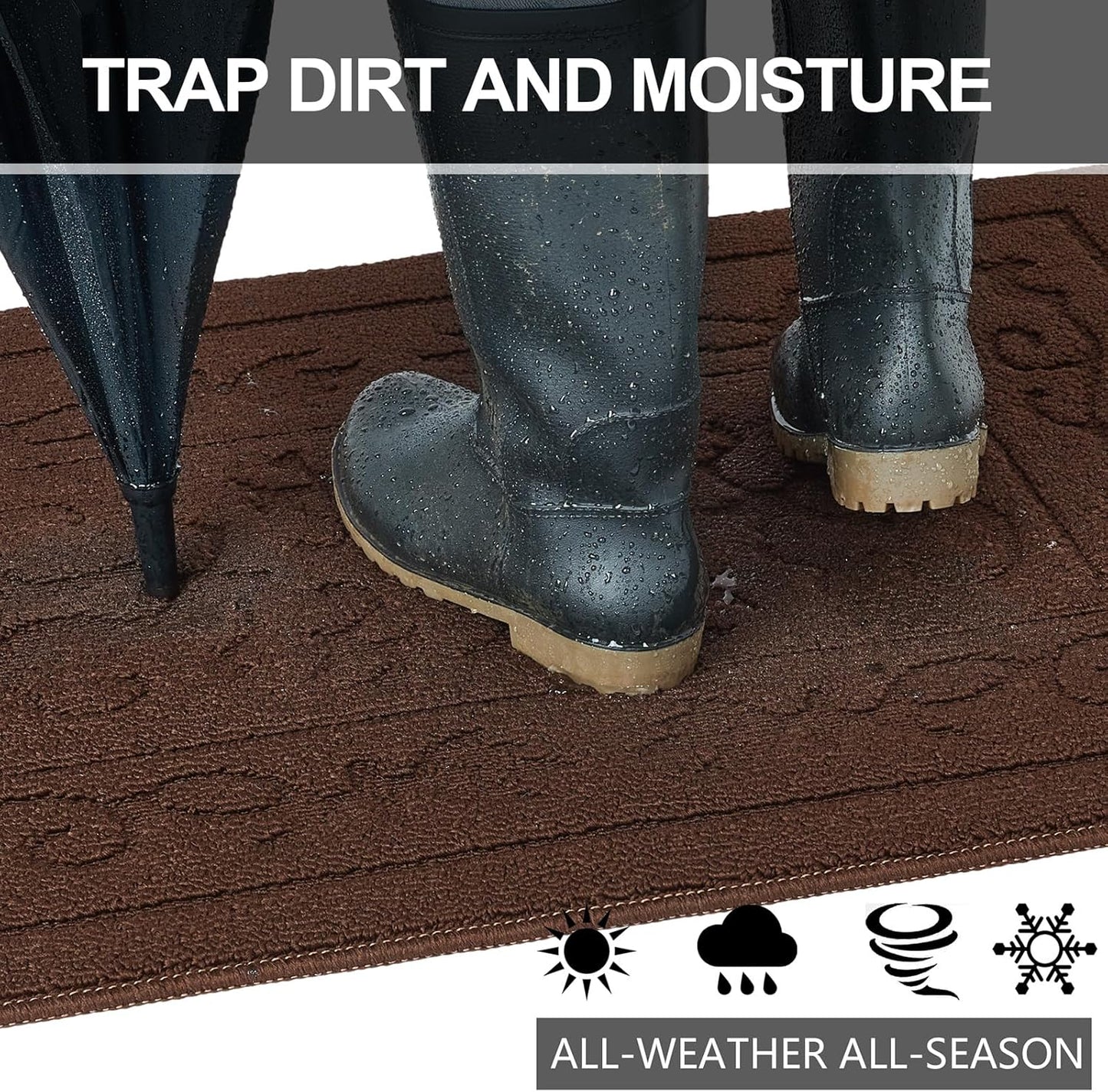 FONEYI Indoor Door Mat 24" x 36", Dirt Trapper Door Mats Non-Slip Entryway Rugs Washable, Absorbent