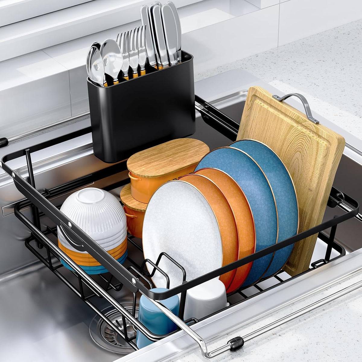 Over the Sink Dish Drying Rack,In Sink Dish Drying Racks,Expandable Dish Rack Over Sink