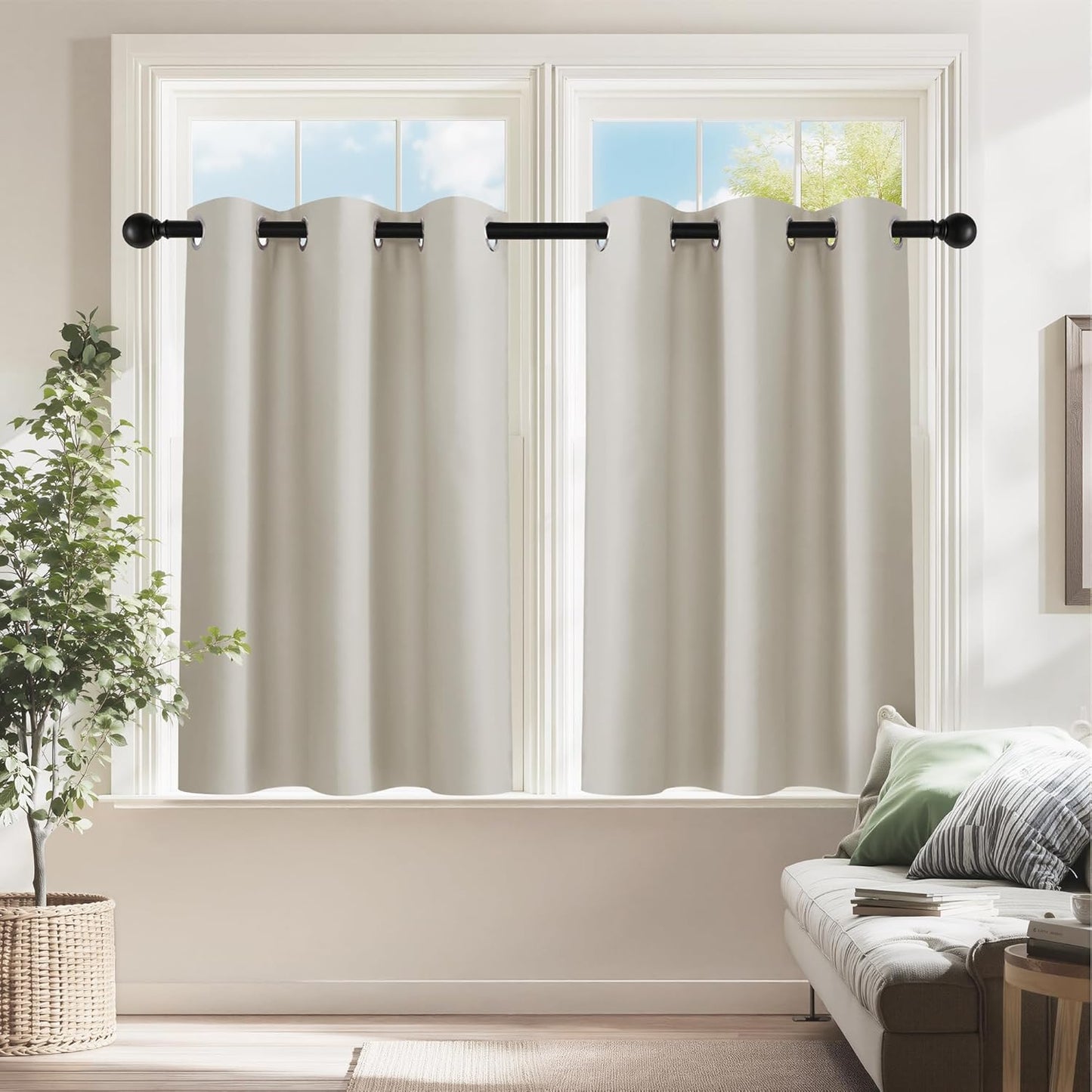 PONY DANCE Cream RV Curtains for Camper Windows, Small Windows Shades Thermal Insulated Privacy