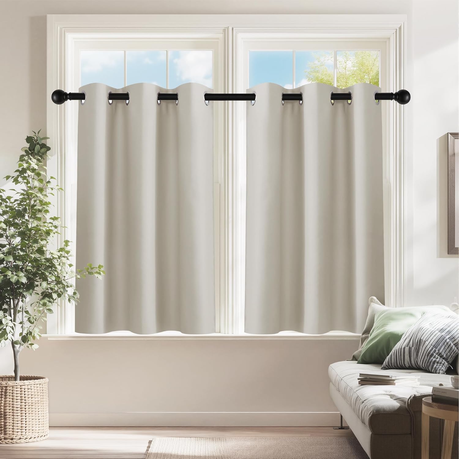 PONY DANCE Cream RV Curtains for Camper Windows, Small Windows Shades Thermal Insulated Privacy