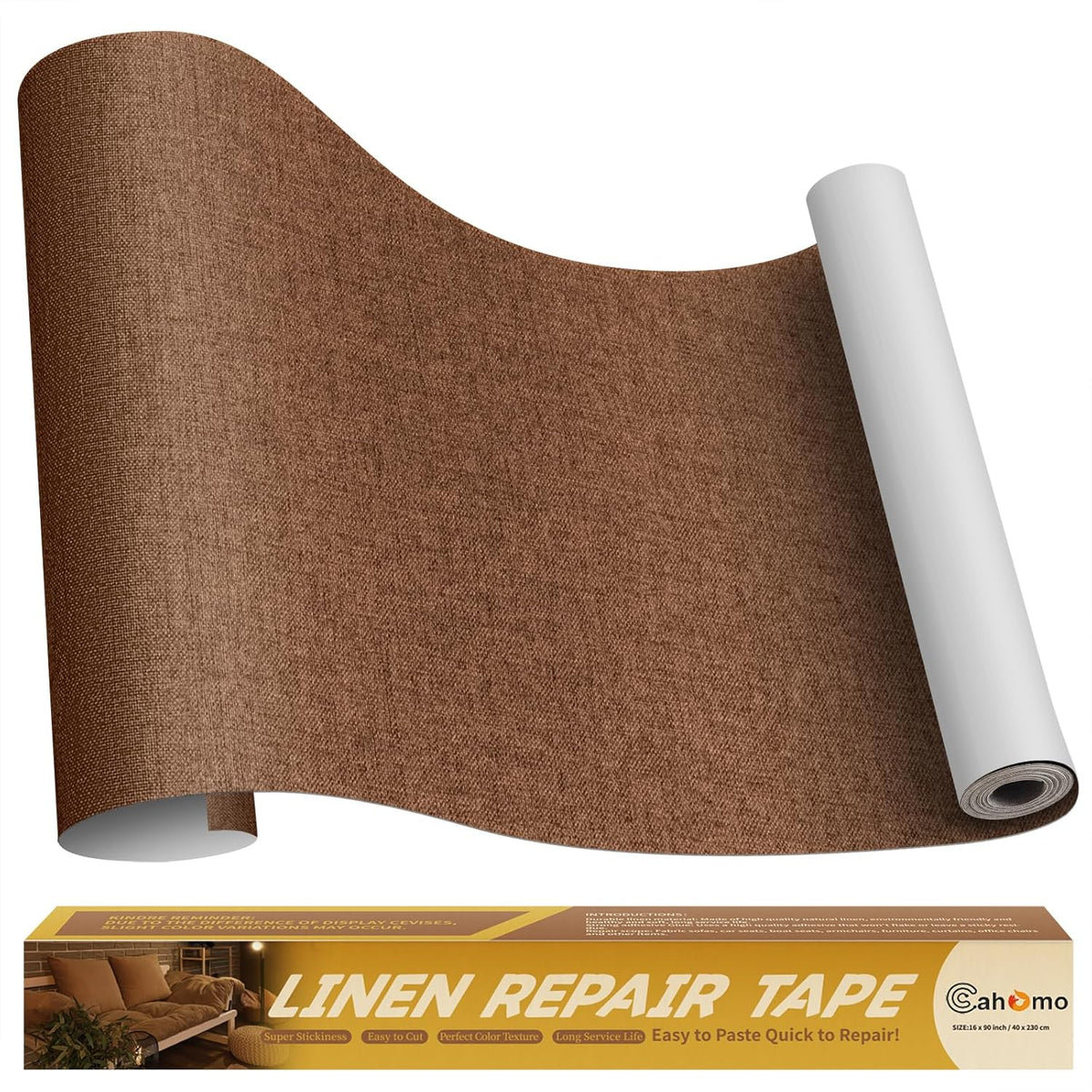 Linen Repair Tape 16x90 inch, Self Adhesive Fabric Patches, Linen Patch Tape Kit, Fabric Repair