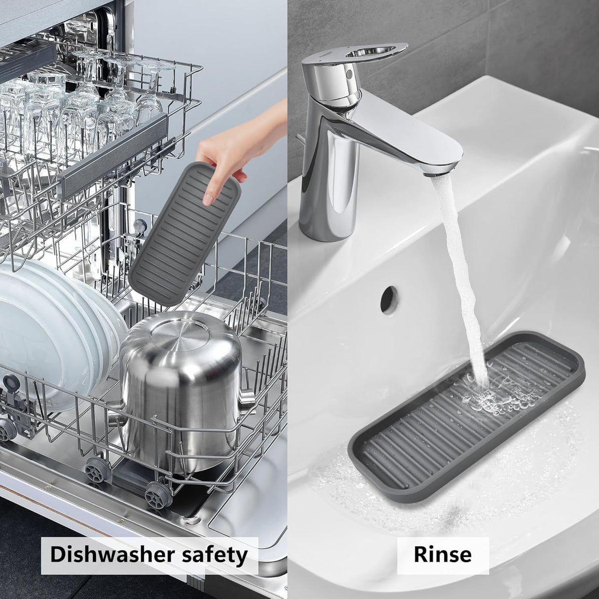 Silicone Sponge Holder - Dish soap Holder for Kitchen Counter 2 Pack, Waterproof Sponge soap Tray