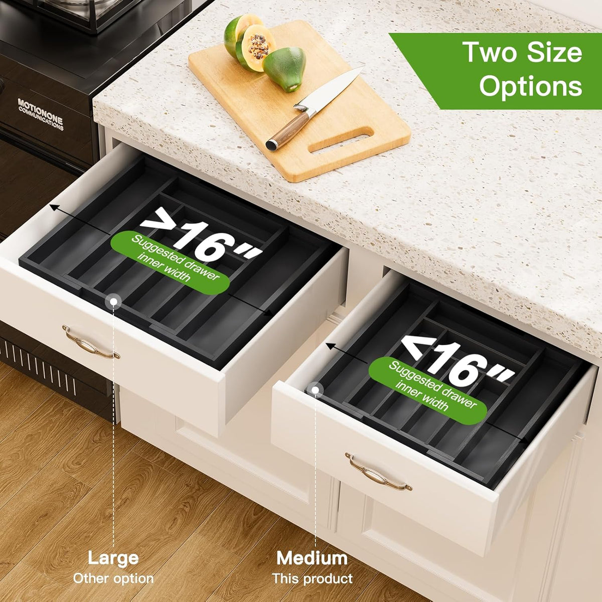 Pipishell Bamboo Expandable Drawer Organizer for Utensils Holder, Adjustable Cutlery Tray, Wood