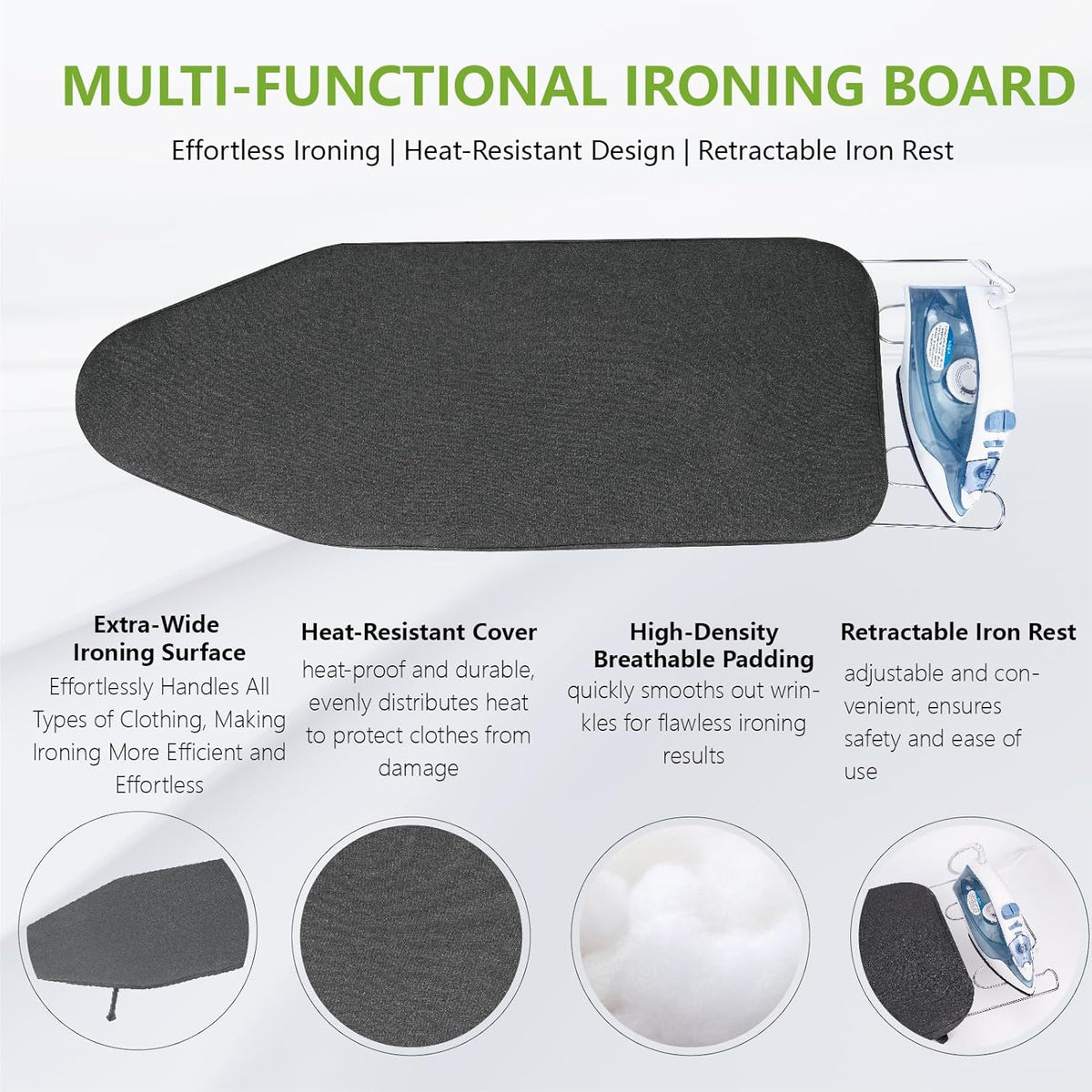 Foldable Table Top Ironing Board with Iron Rest, Portable Ironing Board Small with Heat Resistant