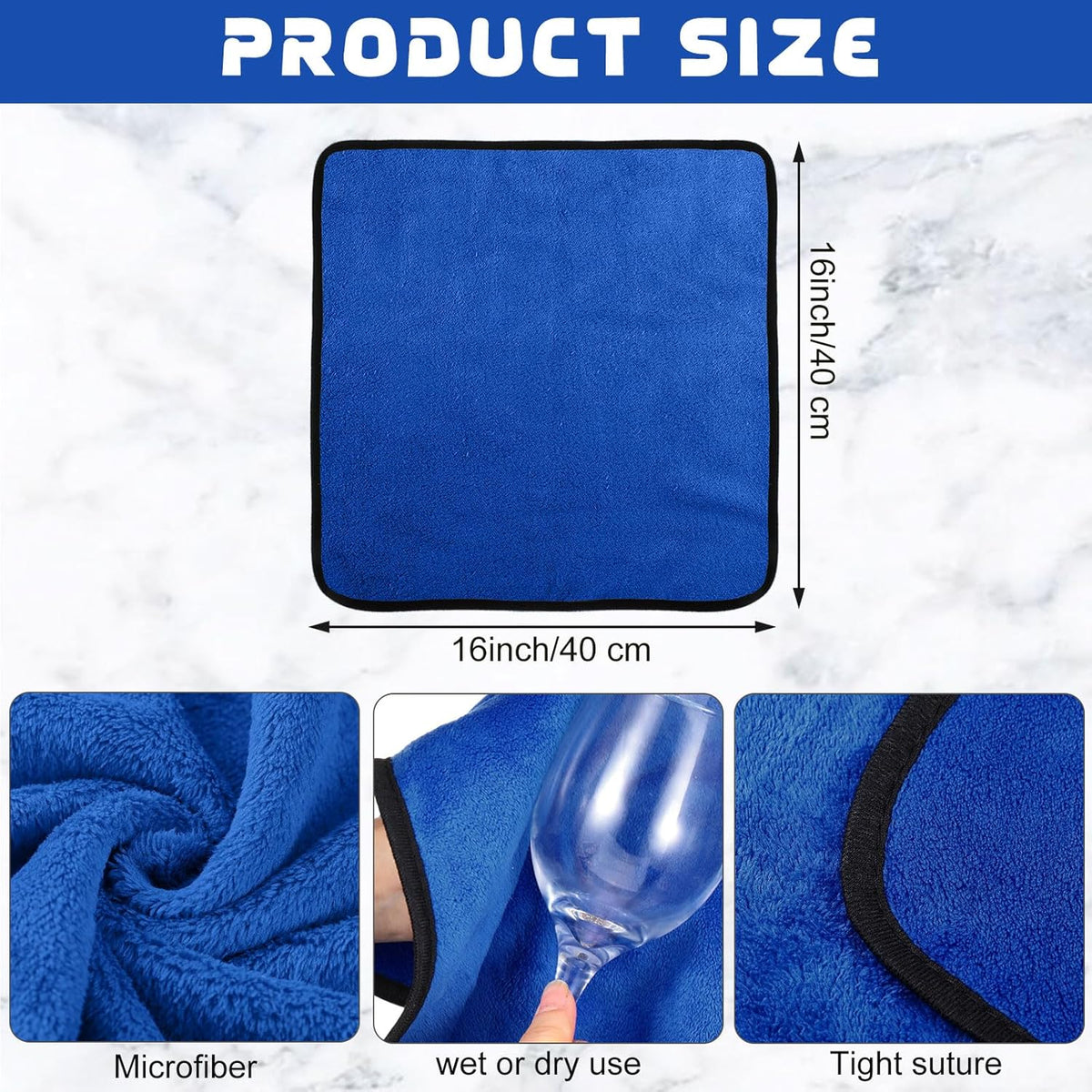 Tallew 40 Pcs Microfiber Towels 16 Inch x 16 Inch Microfiber Cloth Car Drying Towels for Cars
