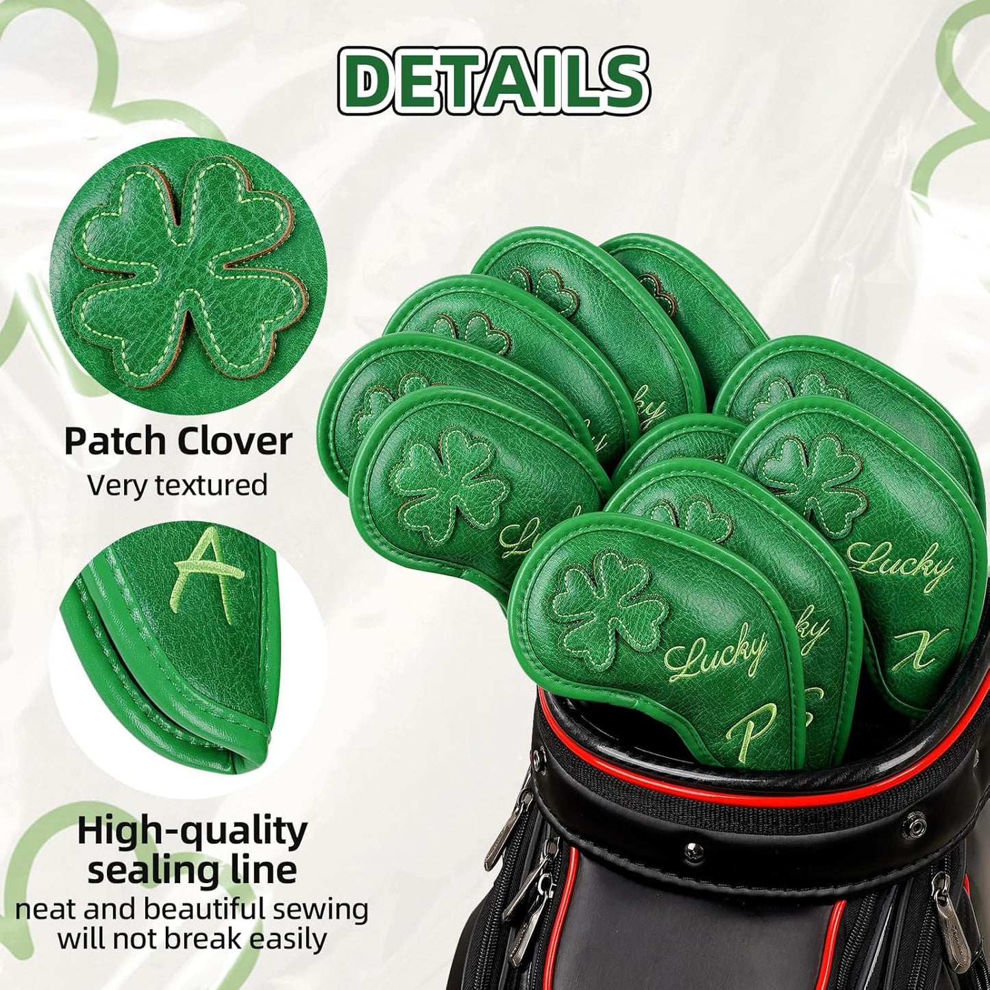 Golf Headcovers Golf Club Head Covers Four Leaf Clover Good Luck Charm - Clover Style Premium