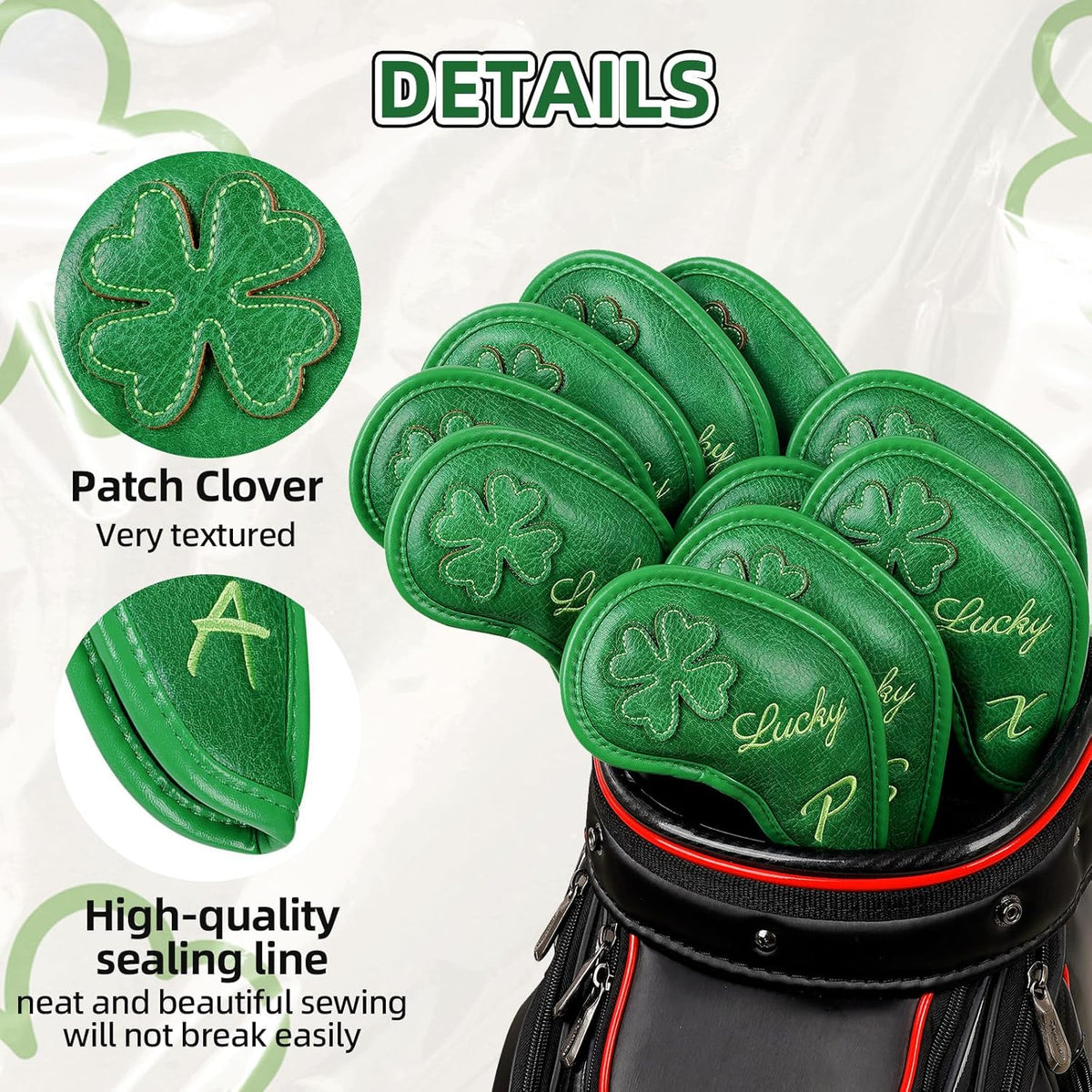 Golf Headcovers Golf Club Head Covers Four Leaf Clover Good Luck Charm - Clover Style Premium