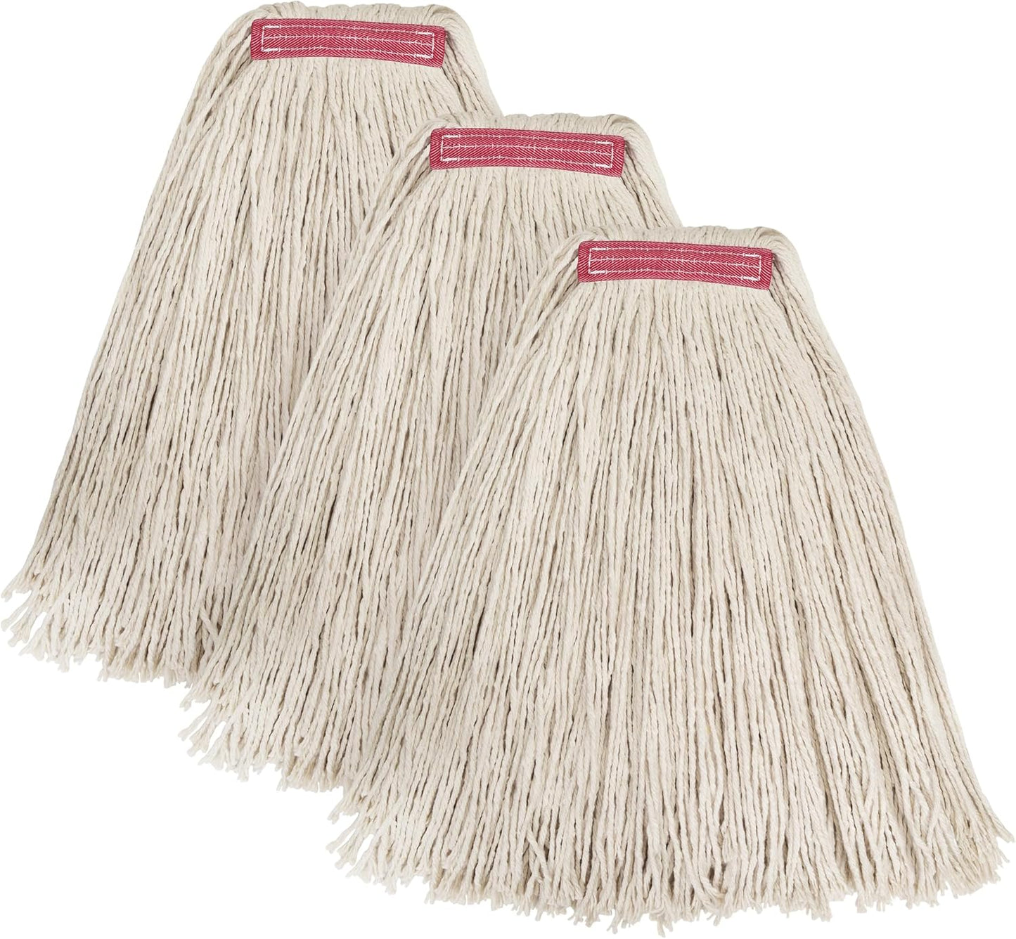 Matthew Cleaning 24oz 3Pack Cotton Floor Mop,Cotton Looped-Open String Heavy Duty String Refills