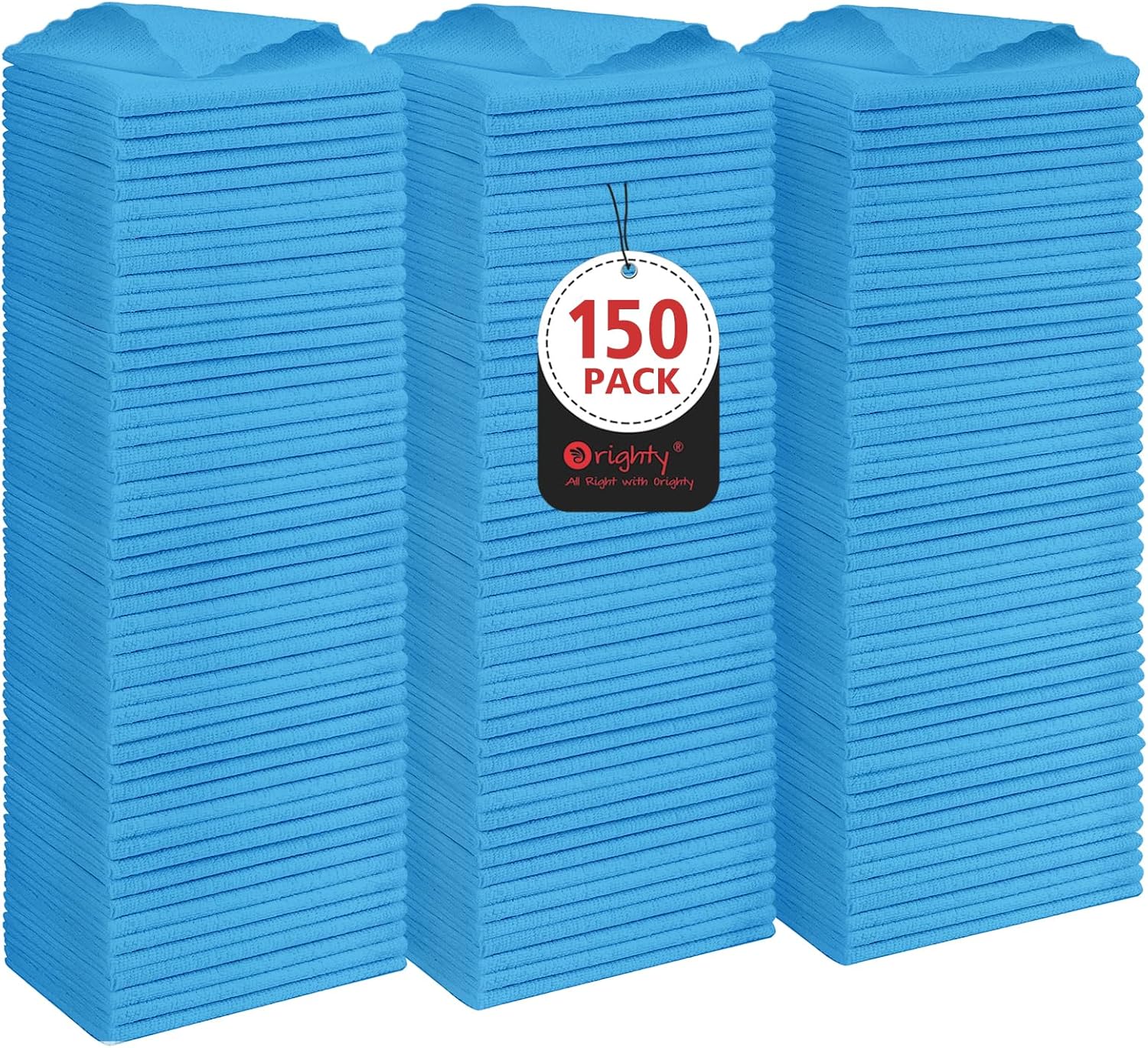Orighty Cleaning Cloths Bulk, 150 Pack Shop Rags Reusable, Multi-Purpose Shop Towels for Cars