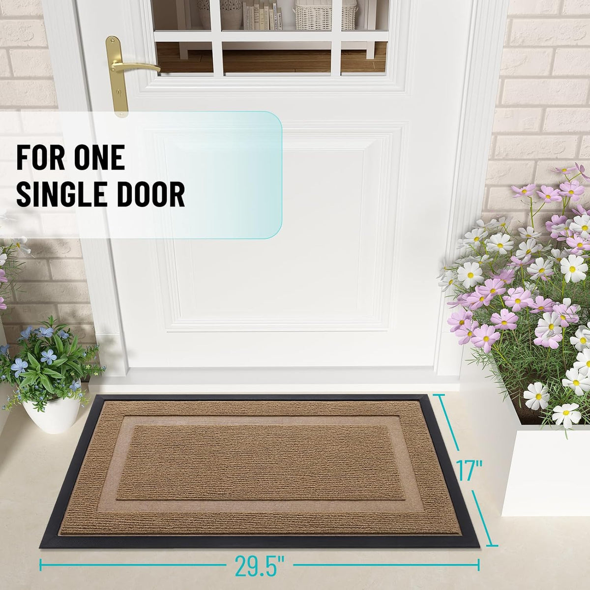 OLANLY Front Door Mat Indoor Outdoor Entrance, Waterproof All-Season, All-Weather Doormat, Sturdy