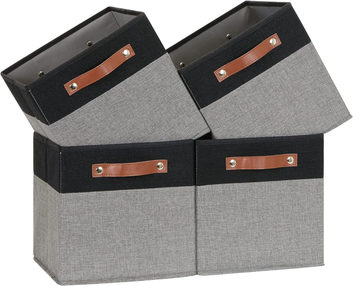 Temary 11 x 11 Cube Storage Bins Fabric Storage Cubes for Shelf, Closet, 4 Pack Cube Basket for