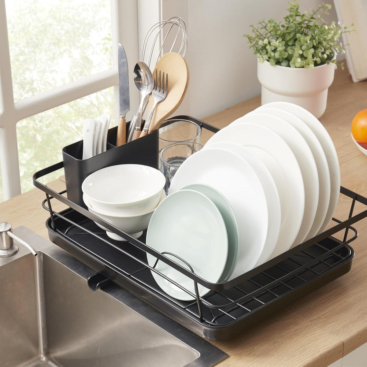 Dish Drying Rack 3 Piece Dish Drainer with Drainboard Set for Kitchen Counter – Kitchen Dish Rack