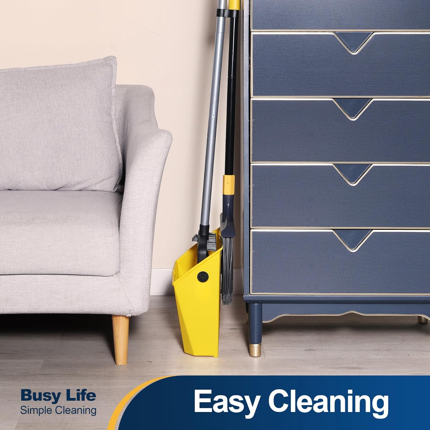 Yocada Commercial Broom and Dustpan Set with Comb Commercial Outdoor Indoor for Courtyard Garage