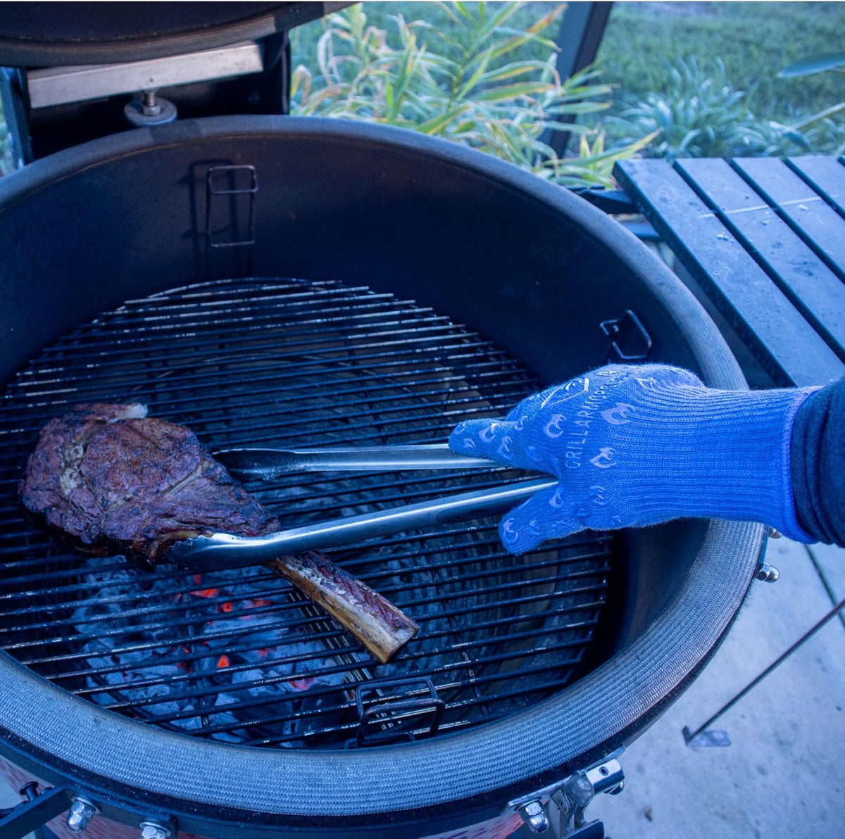 Grill Armor Oven Gloves 932°F Extreme Heat & Cut Resistant Oven Mitts with Fingers for BBQ