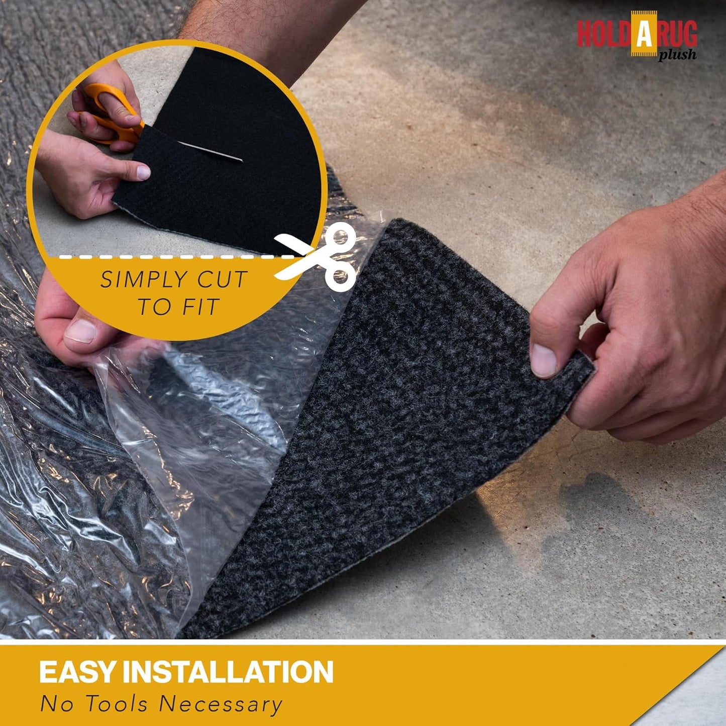 Hold-a-Rug Plush 5' x 8' Nonskid, Nonslip Rug Pad, Reversible Gripper, ¼ Thick, Safe for All Floors