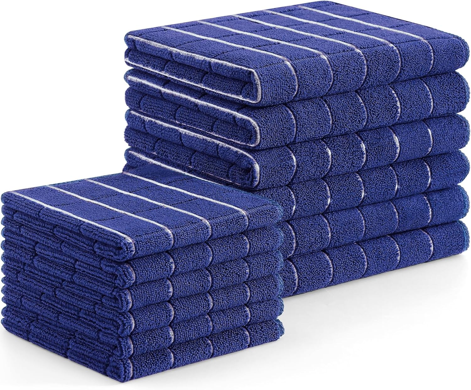 Homaxy Microfiber Kitchen Towels and Dishcloths Set, 12 Pack Soft and Absorbent Dish Hand Towels