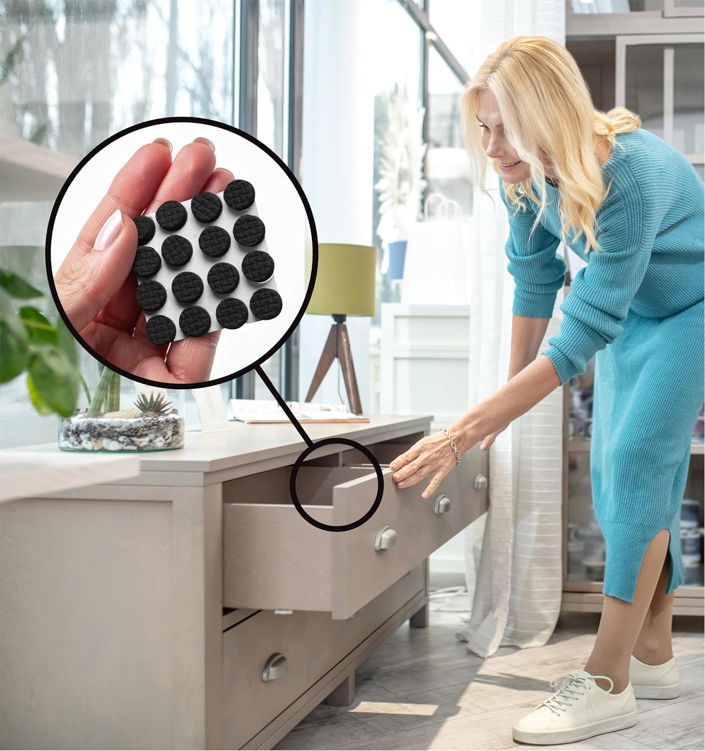 Slipstick GorillaBumperPads Premium Cabinet Door Bumpers 3/8” Round Non Slip Pads, Cabinet