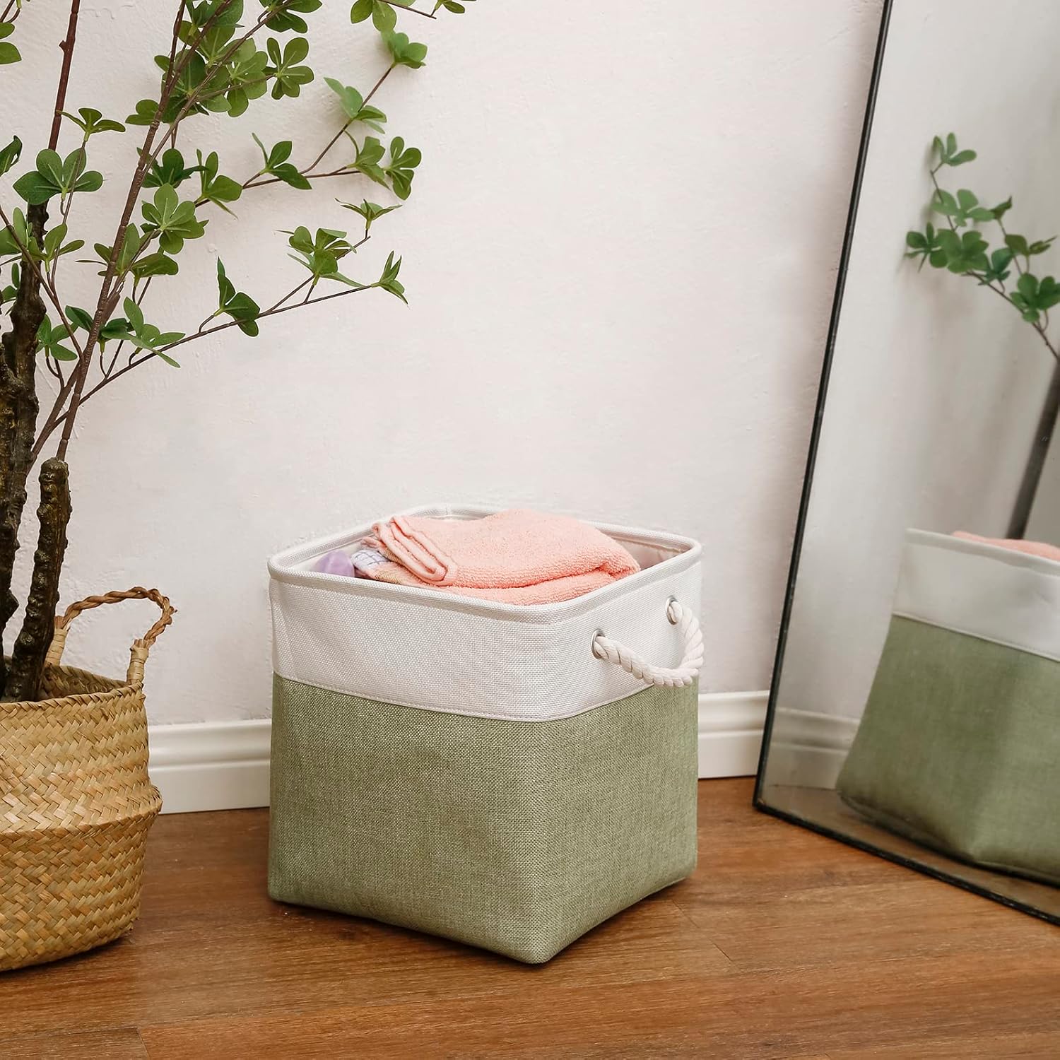 Cube Storage Bins, Collapsible Fabric Storage Cubes Bins, 11 Inch Cube Storage Bins with Handles