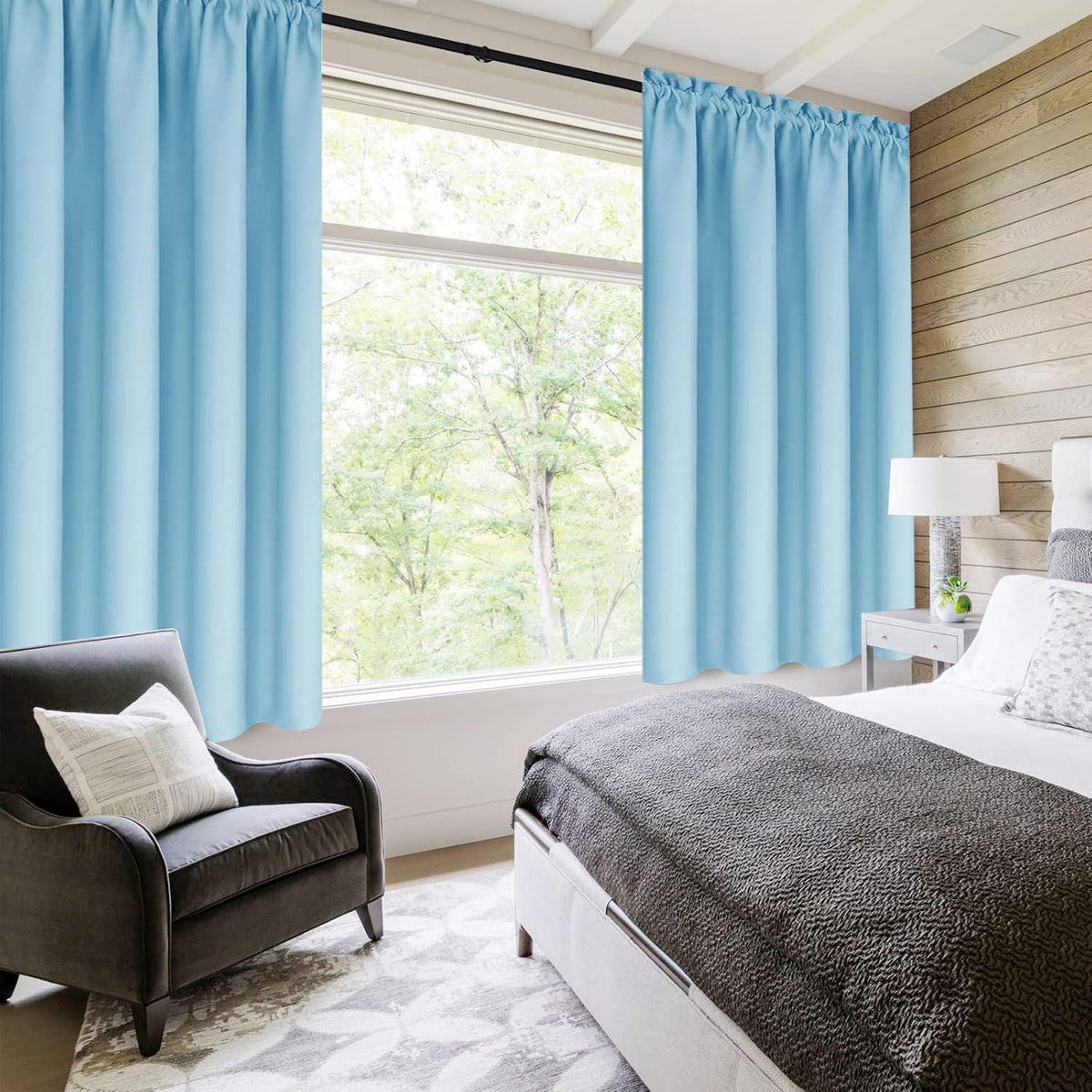 DWCN Blackout Curtains for Bedroom - Thermal Insulated Privacy Energy Saving Rod Pocket Drapes for
