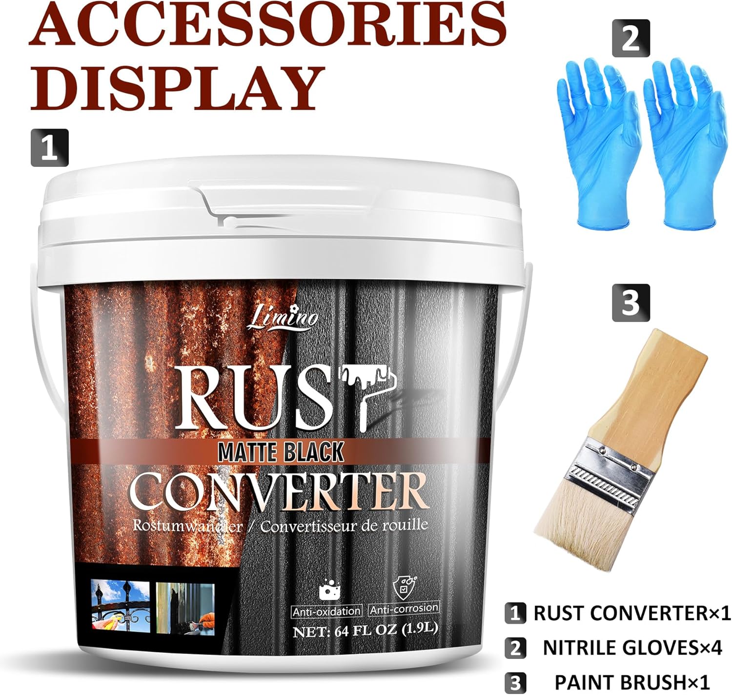 Rust Converter for Metal - Black Metal Primer and Rust Remover, Reformer ＆ Encapsulator