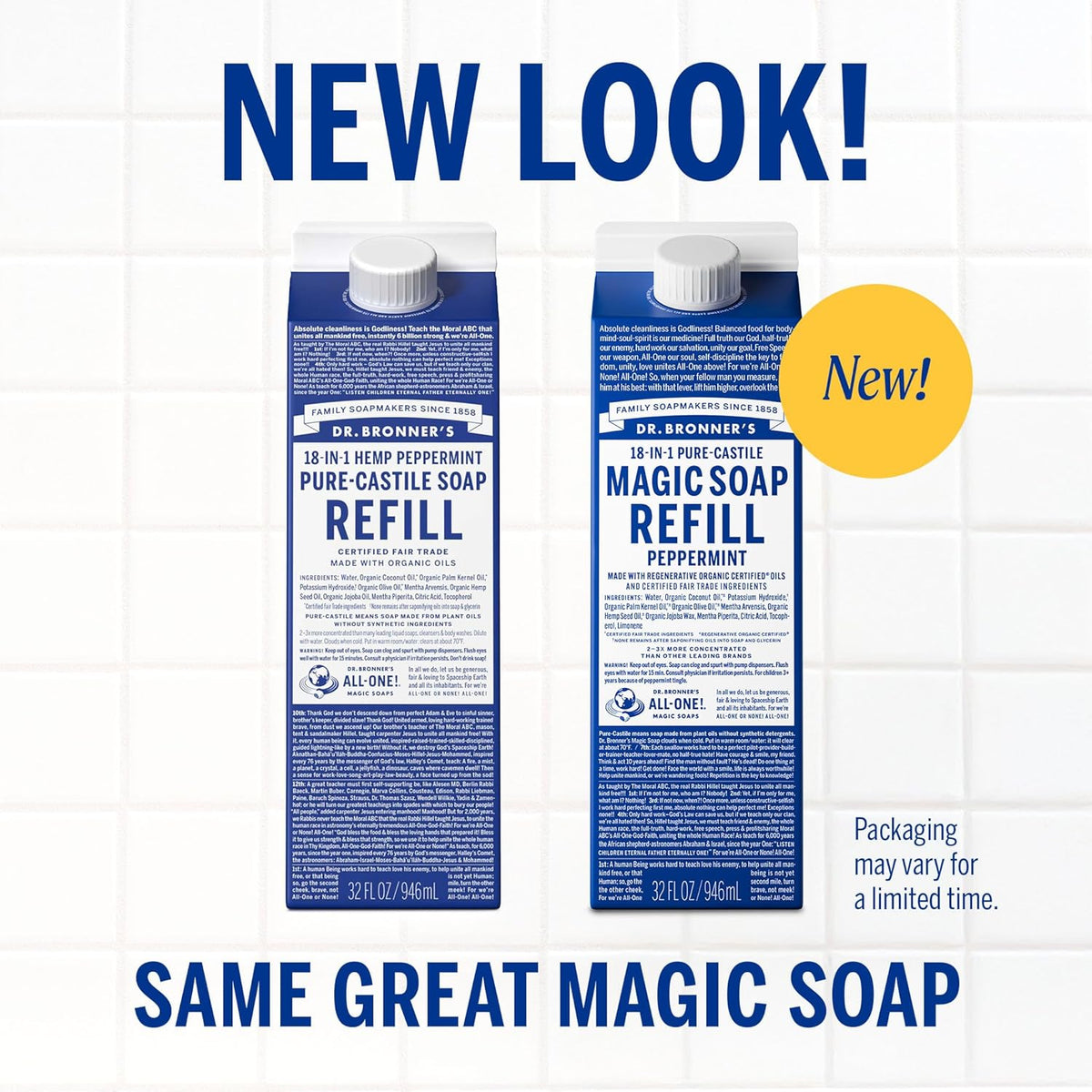 Dr. Bronner's Pure-Castile Liquid Magic Soap Refill - Made with Regenerative Organic Certified