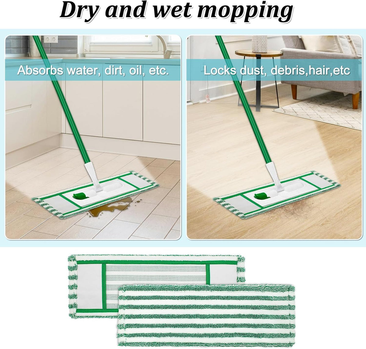 Microfiber Mop Pad Refills Compatible with Libman Wet & Dry Microfiber Mop,Reusable Mop Head