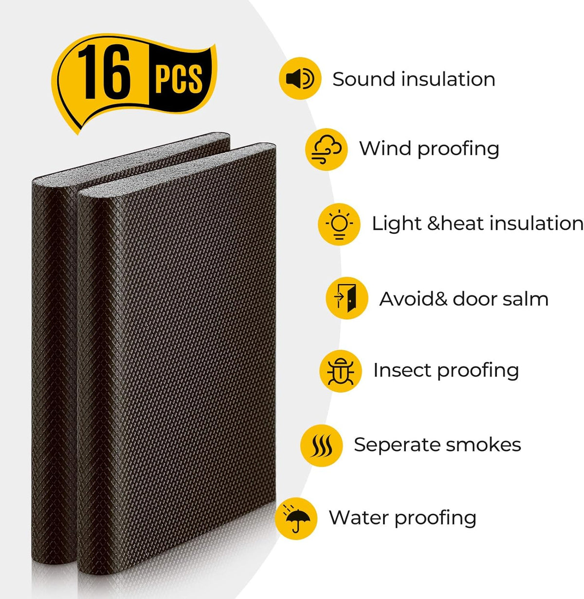 Zonon 32 Pieces Door Corner Seal Weatherstripping Exterior Door Frame Seal Draft Stopper Adhesive