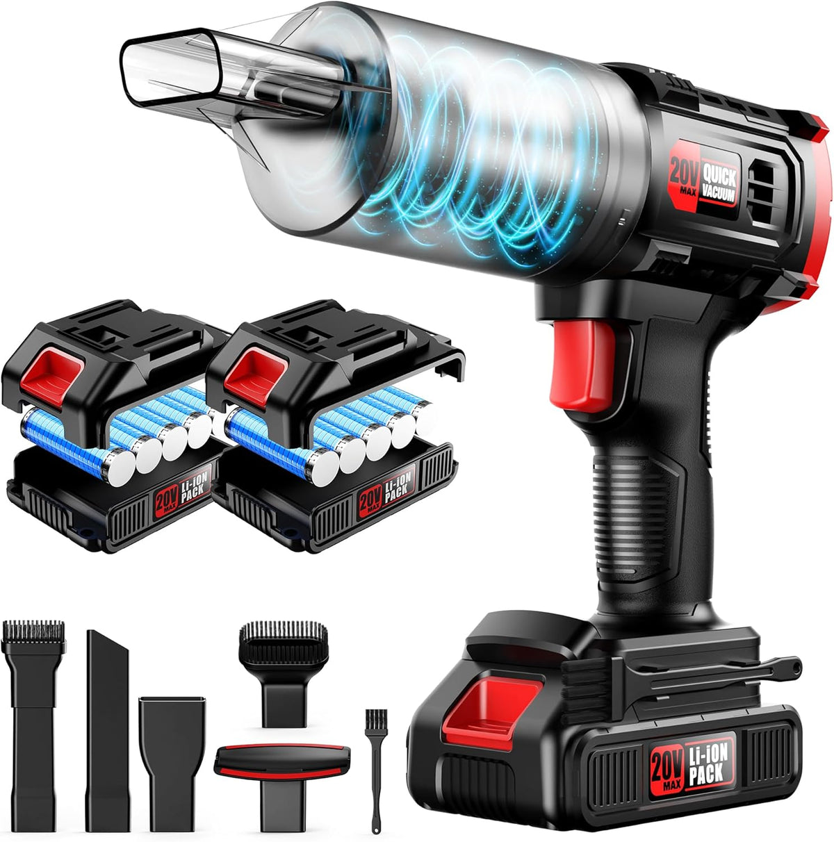 Handheld Vacuum Cleaner Cordless - 35000PA Strong Suction for Car & Home, Car Vacuum Portable