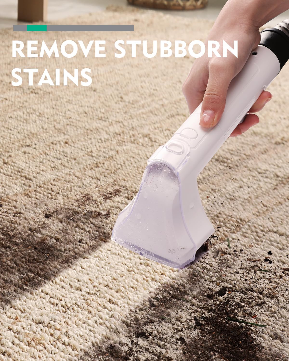 HAUSHOF Portable Carpet Spot and Upholstery Cleaner, Lightweight Handheld Deep Cleaner Machine for