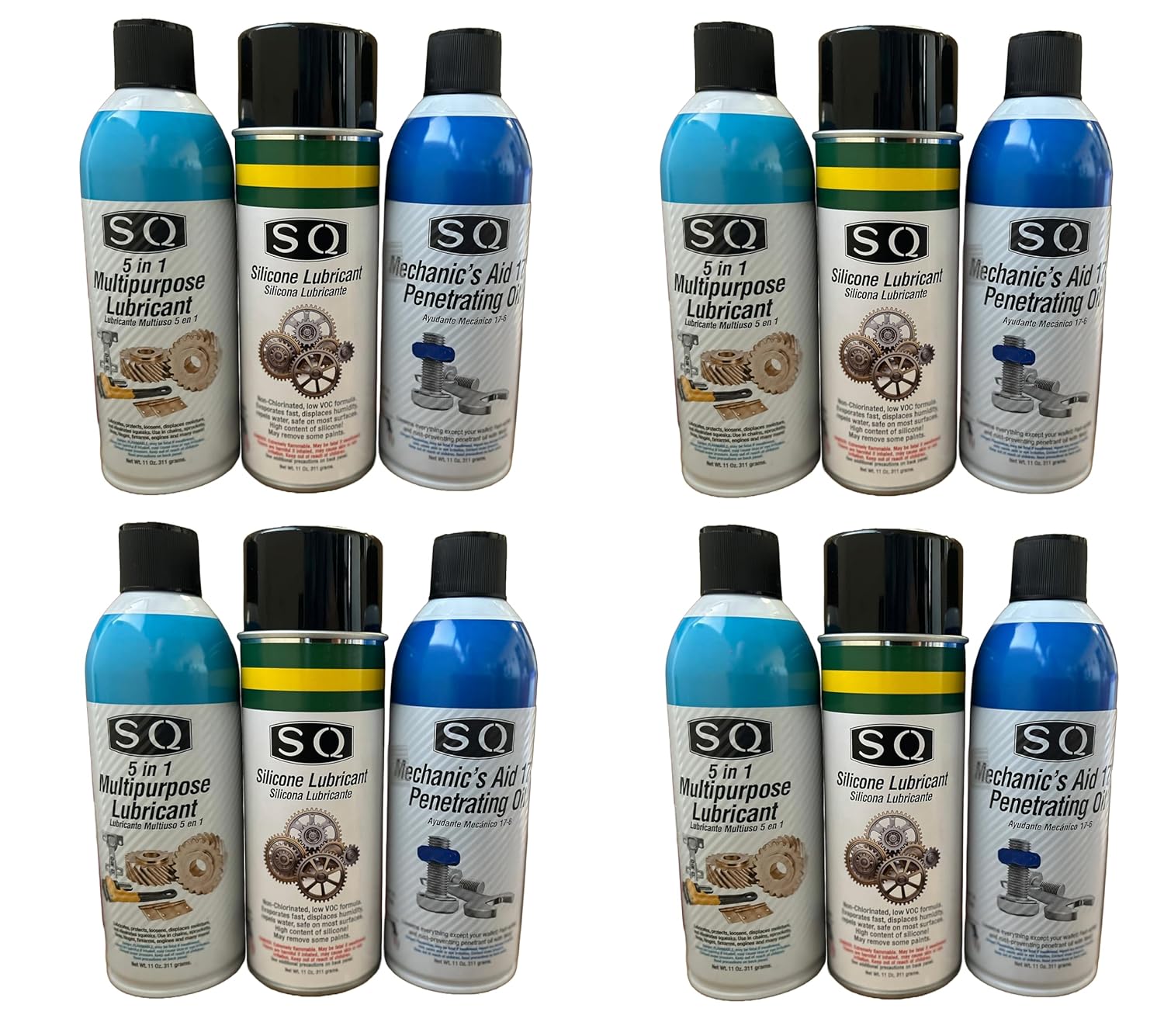 SQ Lubricant Combo, SQ Mechanic's Aid 17-6 Penetrating Catalist, 5 in 1 Multipurpose Lubricant