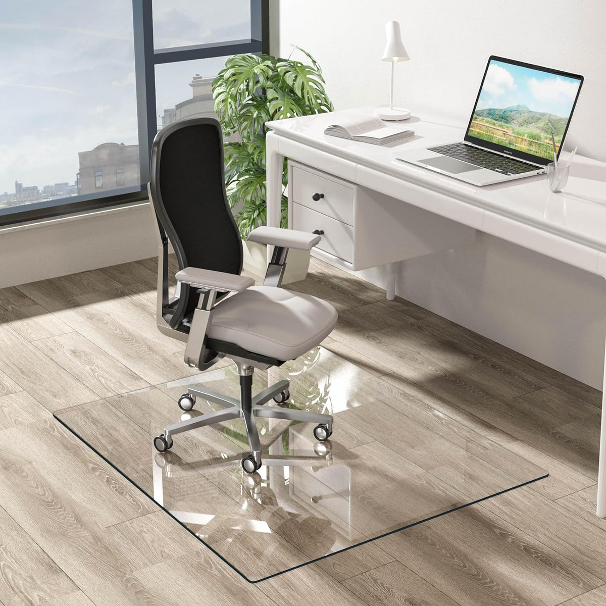 Office Chair Mat for Hardwood Floor, 1/8" Thick 55” x 35” Crystal Clear Hard Floor Chair Mat