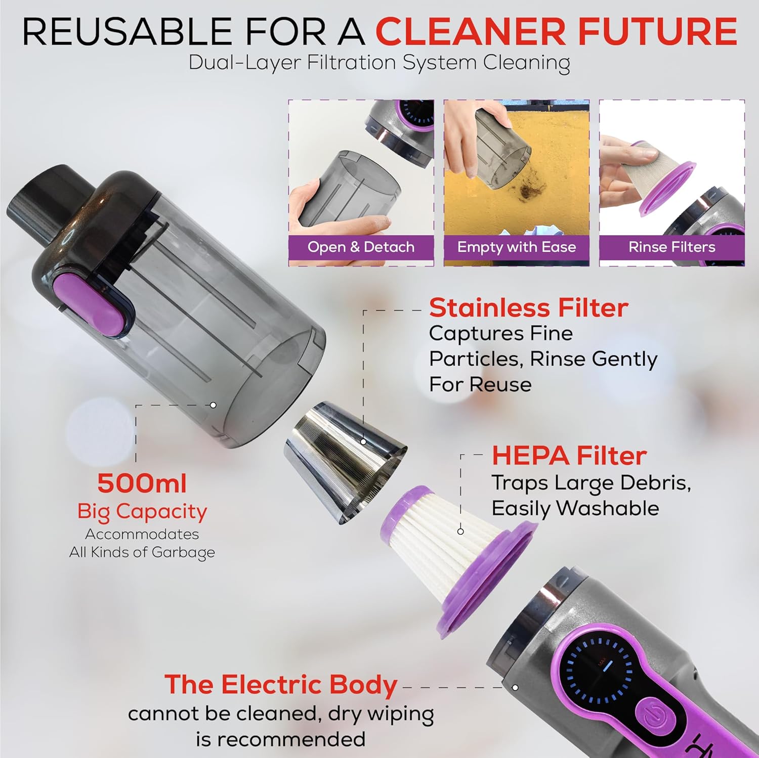 Car Vaccum Cleaner - 2 in 1 Handheld, High Power, Portable Vaccum Cordless & Corded + Blower with