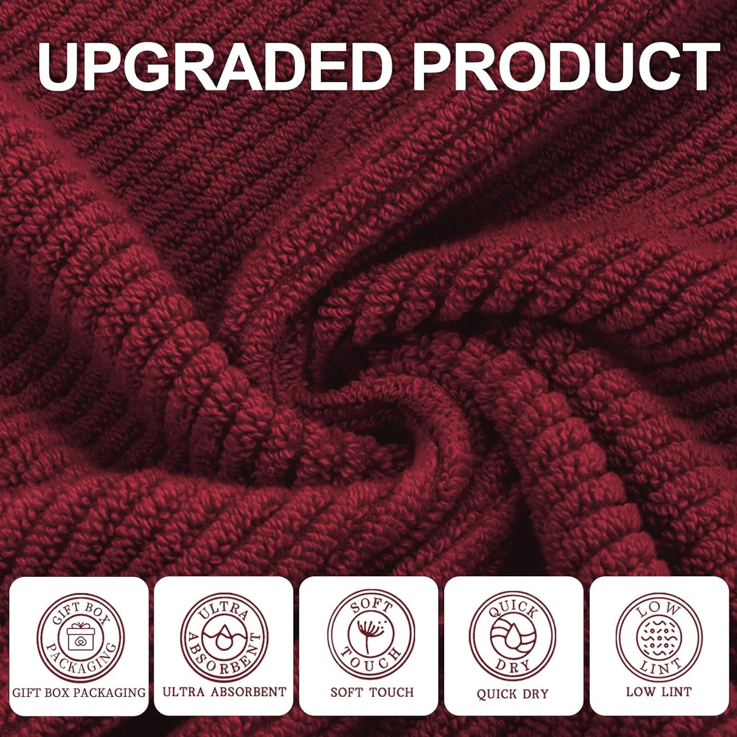 VOOVA & MOVAS Hand Towels for Bathroom Set of 4, Large 18" x 28" - 100% Cotton | Lightweight |