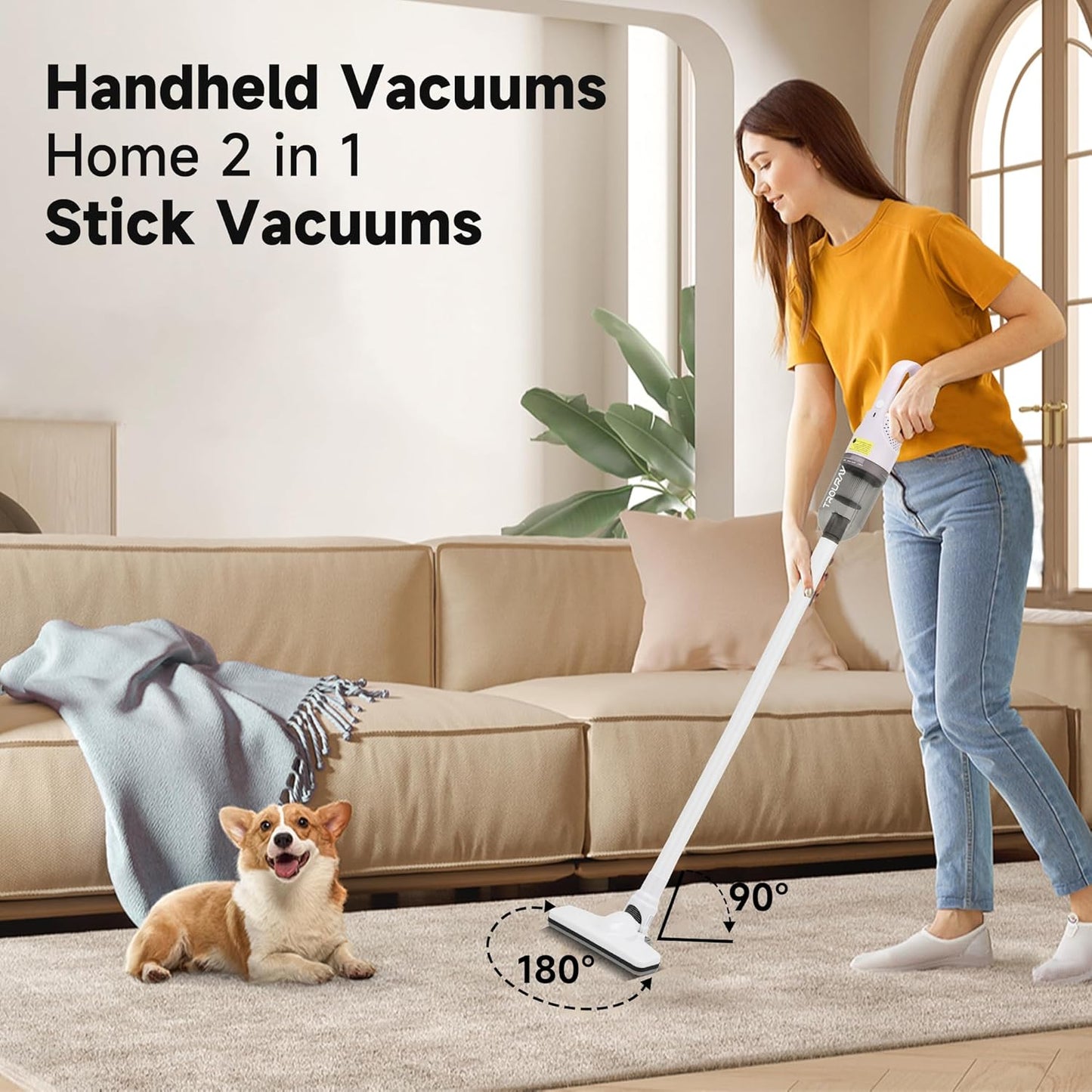 Handheld Vacuum Cleaner,Ultra-Lightweight Mini Portable Vacuums for Home, 6 in 1 Stick Vac Cleaners