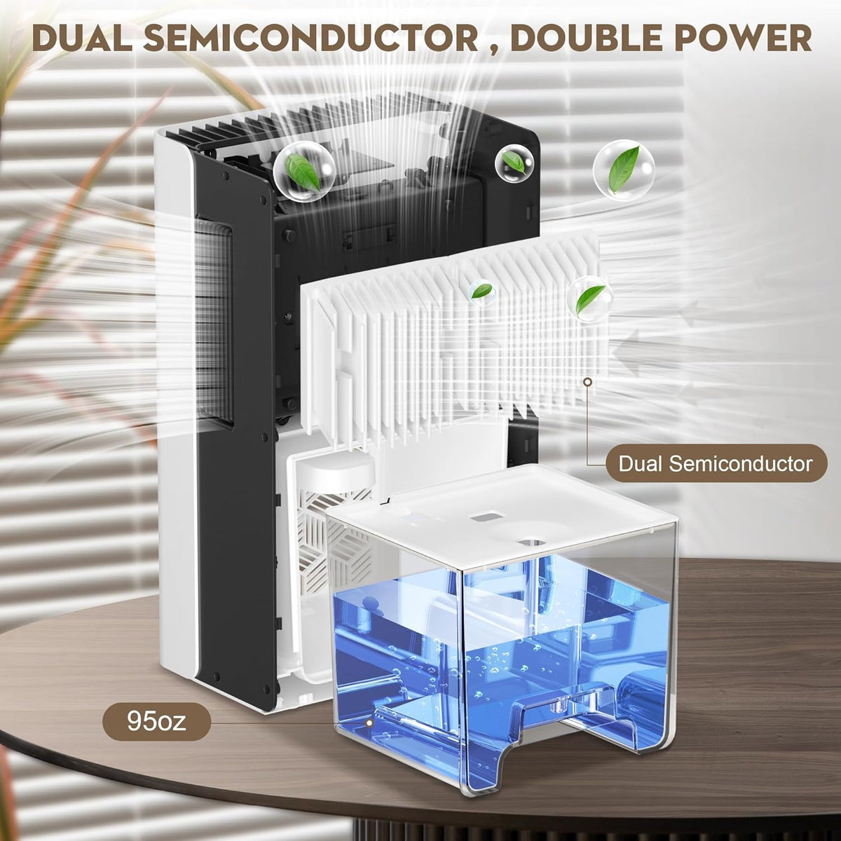 ToLife Dehumidifier for Home, 1000 sq.ft Dehumidifiers for Basement Bedroom Bathroom with 95 OZ
